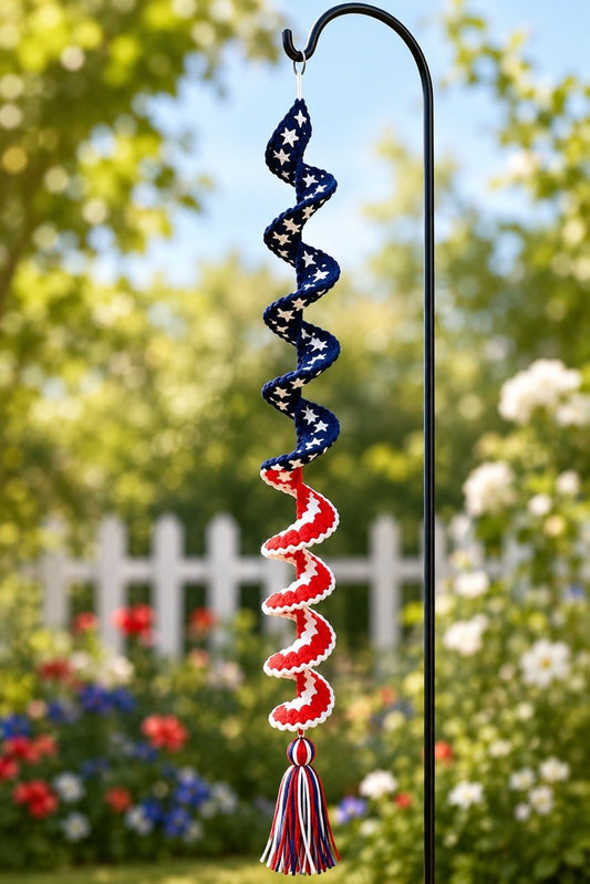 🎊🎐 Handmade Patriotic Spiral Wind Spinner 🧶