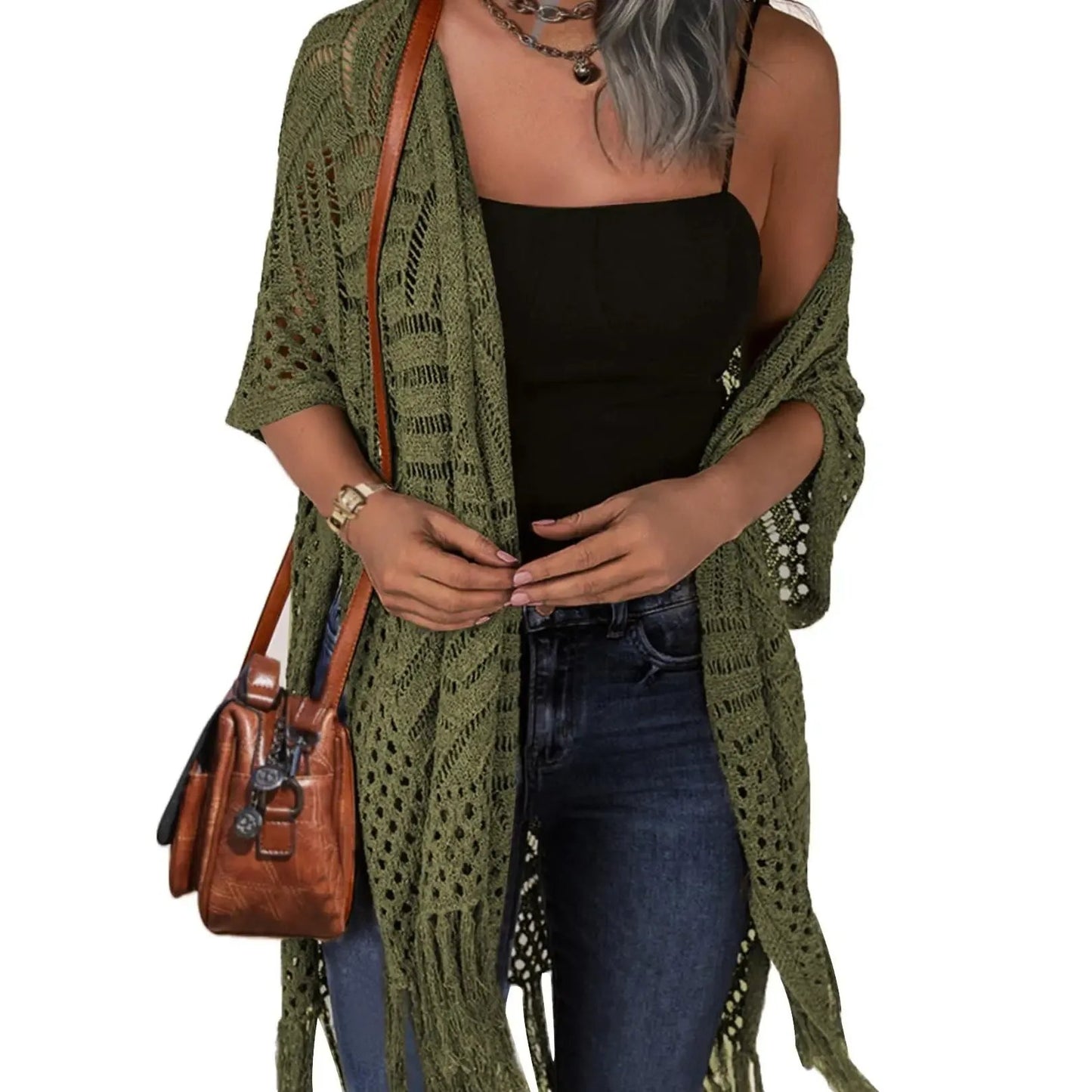 👗Womens Knit Cardigan Oversized Open Front Outwear New Spring  & Summer