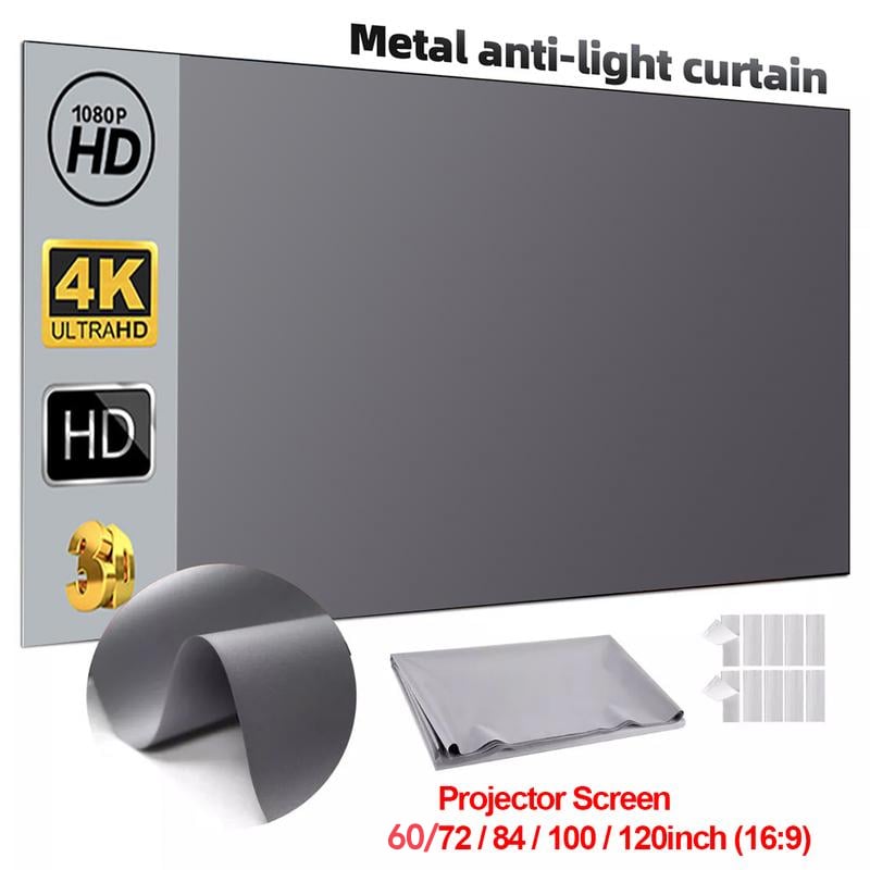 🔥Anti-Light 4K Projector Screen (16:9)🎥✨