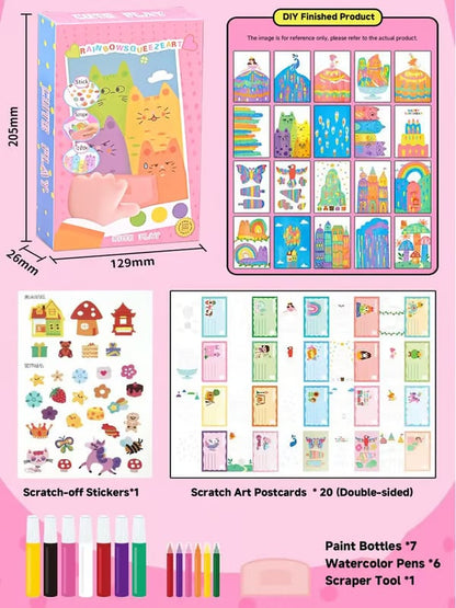 🌈Rainbow Squeeze Art Kit: The Most Satisfying DIY Scrape Art Set for Kids! ✨