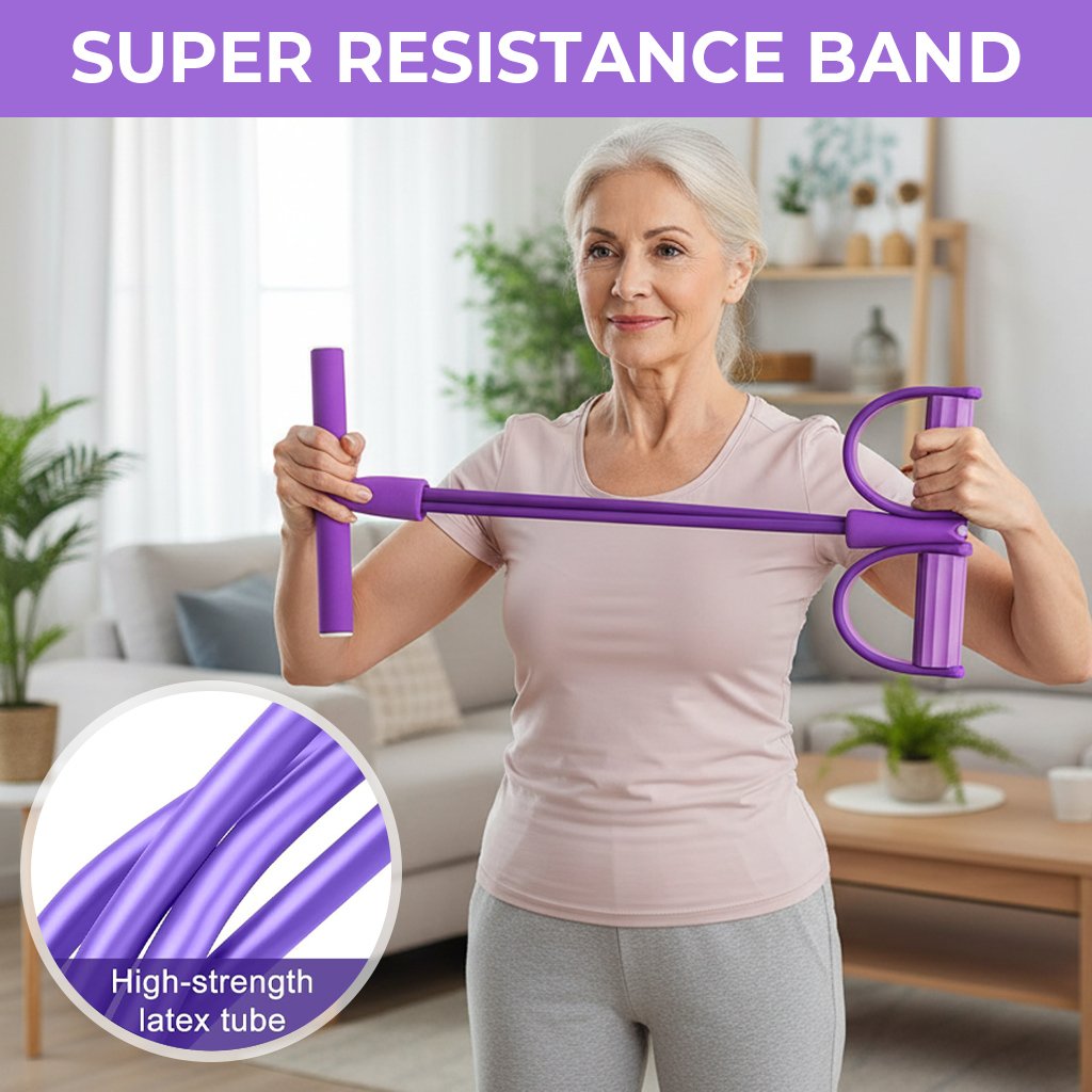 Multifunction Pedal Resistance Trainer with 6 Tubes – Stronger Resistance for Effective Training