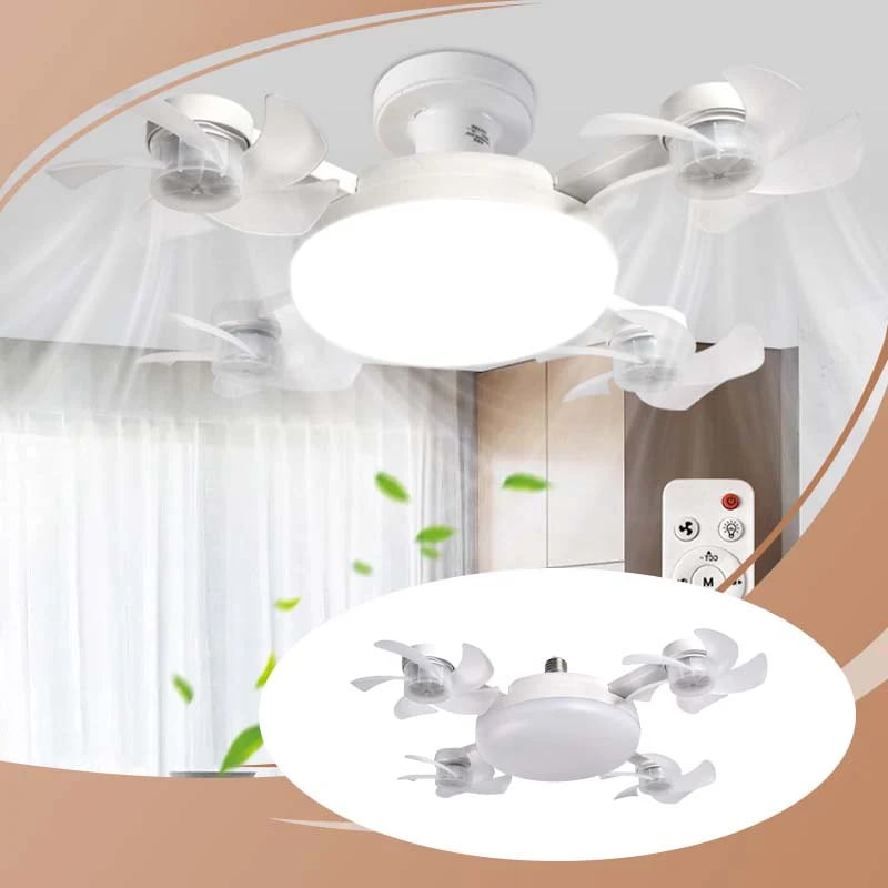 🌀E26/E27 Socket Ceiling Fan Light – 2-in-1 LED Light & Quiet Fan with Remote Control