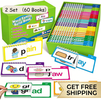 📚 Read & Rhyme Flip-Book Set – 30 Educational Phonics Flip Books for Early Learning