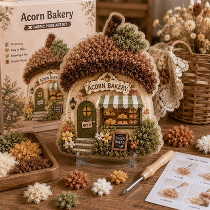 🍄 Whimsical Village 3D Fabric Poke Art Kit
