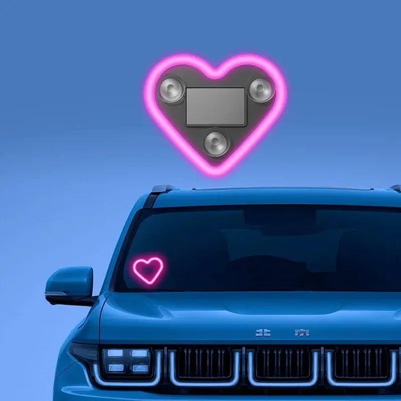 🔥Last Day Promotion 49% OFF🔥 - Solar Powered Wireless LED Heart Shape C-Pillar Neon Light