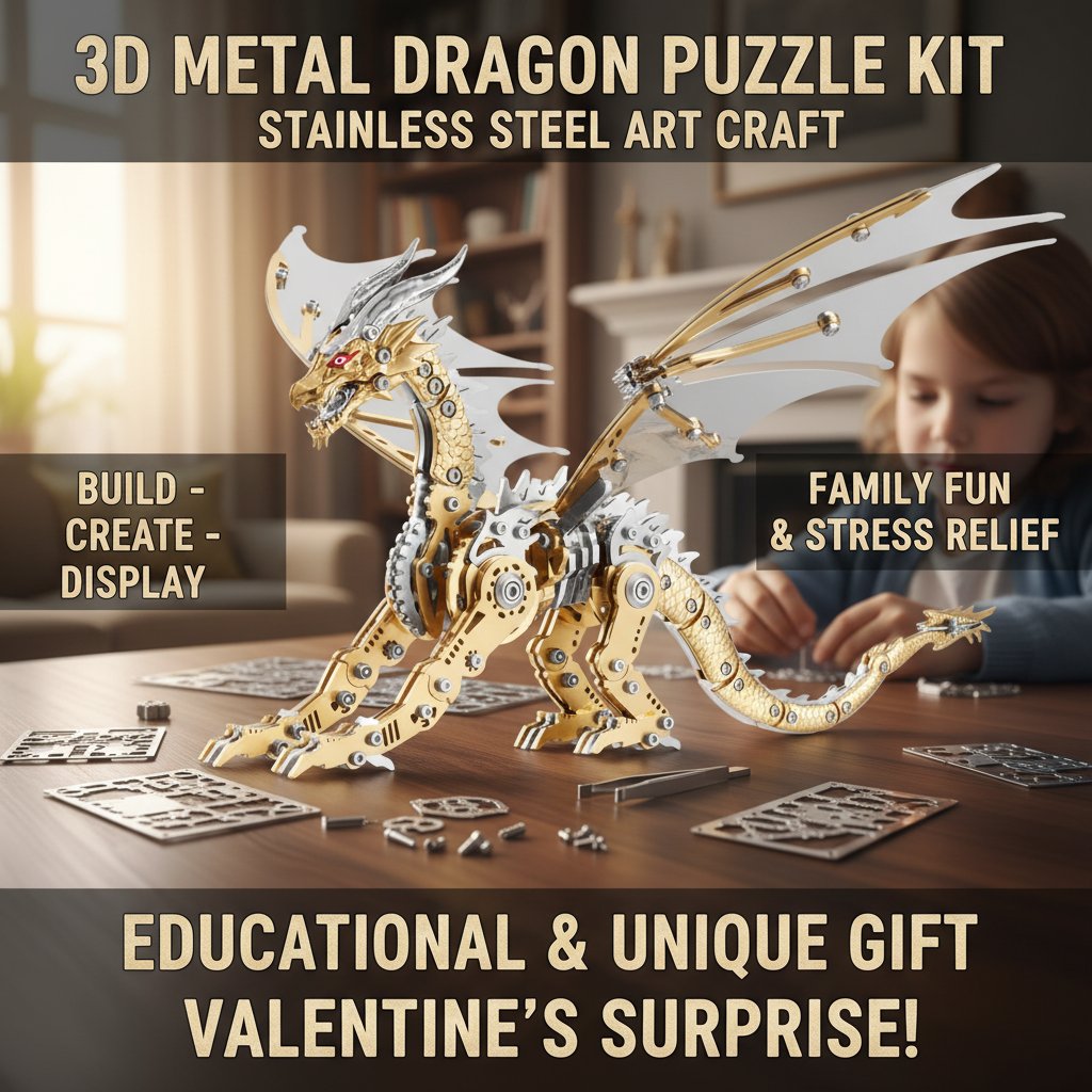3D Metal Dragon Puzzle Kit