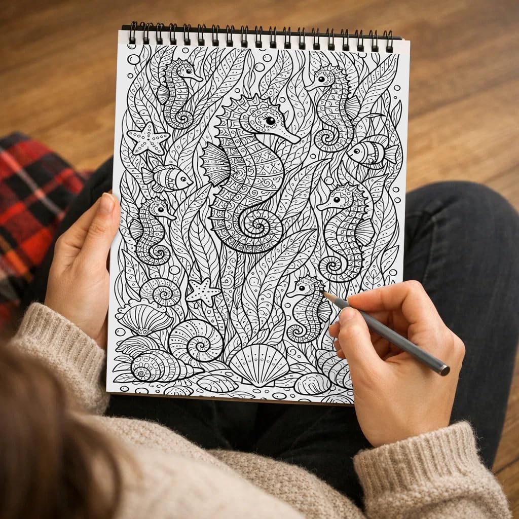 🖍️🎨Adult Coloring Stress Relief Books (Hardcover)