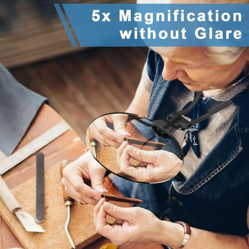 👵🔎Designed for Seniors 5X Magnifying Glass with 4.33" Lens — Hands-Free, Portable & Multi-Use Magnifier