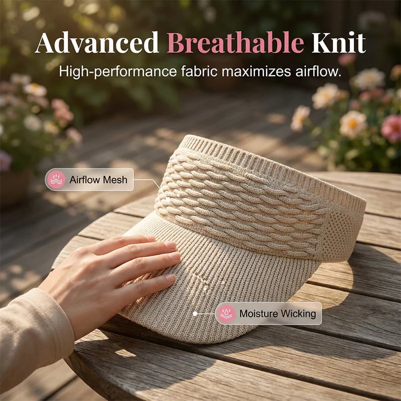 🔥Women’s High Ponytail Visor Hat 🧢 Breathable, Open-Top UV400 Protection ☀️Perfect for Running, Hiking, Beach Days & Everyday “That Girl” Style 💁‍♀️✨