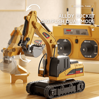🚜 1:64 Premium Alloy Mini RC Construction Set – Forklift, Excavator & Dump Truck