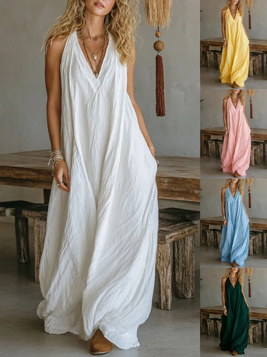 Women's Casual Sleeveless Loose-Fitting Long Dress 👗🌸✨