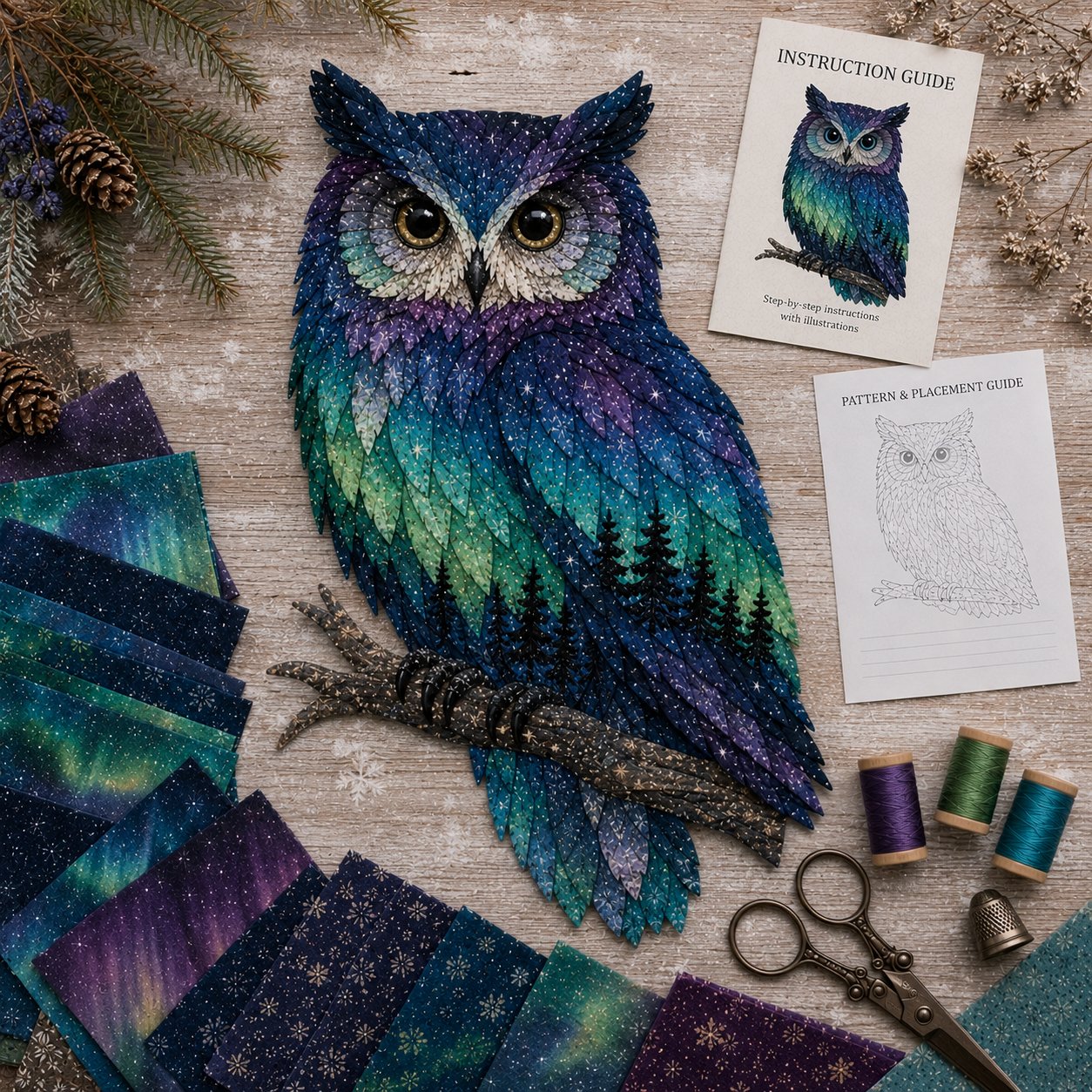 Northern Lights Wildlife DIY Patchwork Kit
