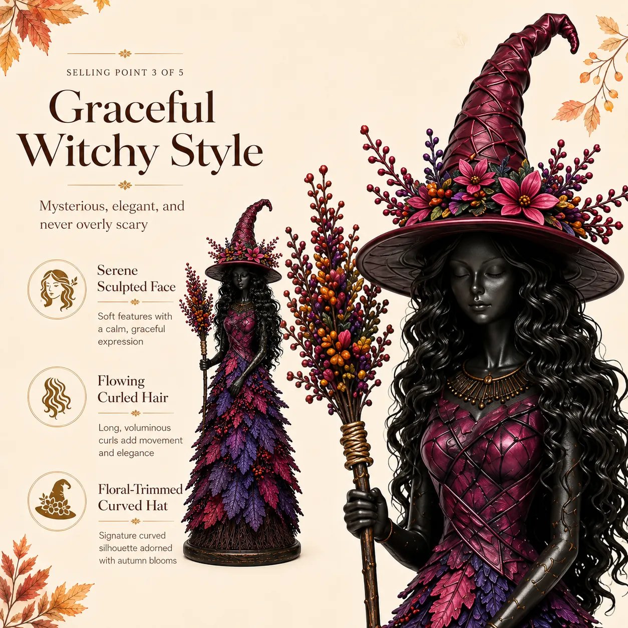 💥LAST DAY 50% OFF - 🧙 Enchanted Autumn Witch Figurine (📦Buy 3 Free Shipping)