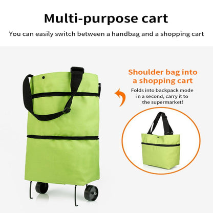 🛍️✨ Convertible shopping tote – hides wheels, holds 20kg, expands with zipper!