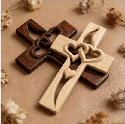 ✝️Handcrafted Two Heart Cross