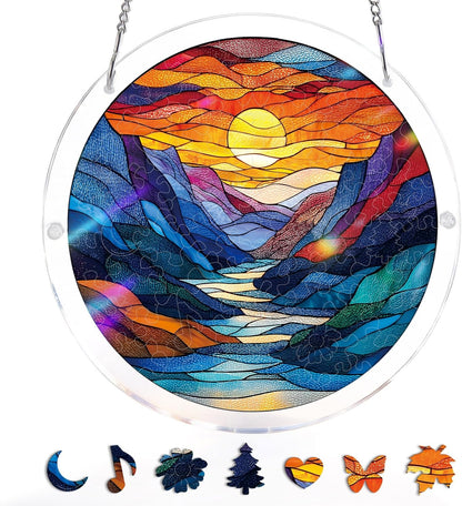 🧩Acrylic Jigsaw Puzzle Suncatcher - Glowing Feather Haven