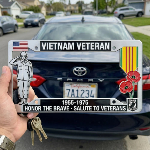Vietnam Veteran Tribute License Plate Frame | Perfect for Front & Rear Use