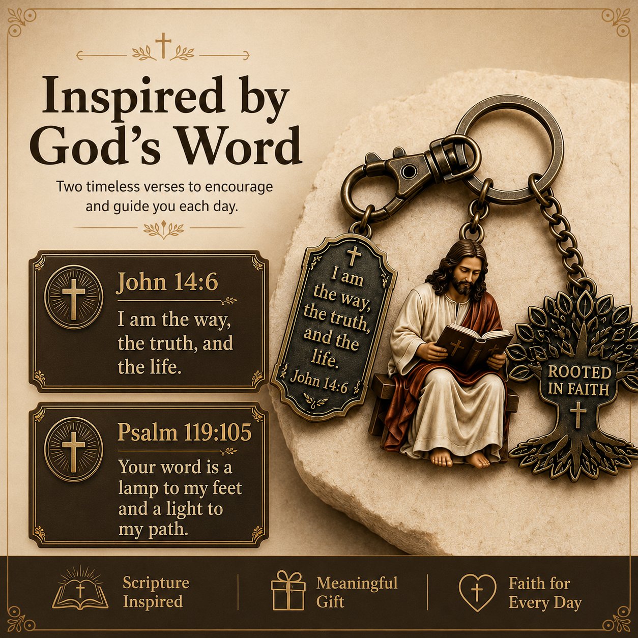 ✝️Jesus Reading Keychain