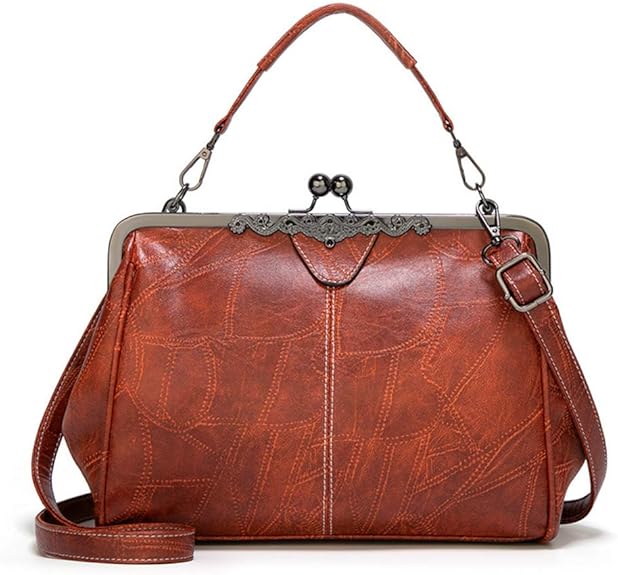 💼2026 New Kattee Elegant Waterproof Women’s Leather Kiss-Lock Tote Handbag
