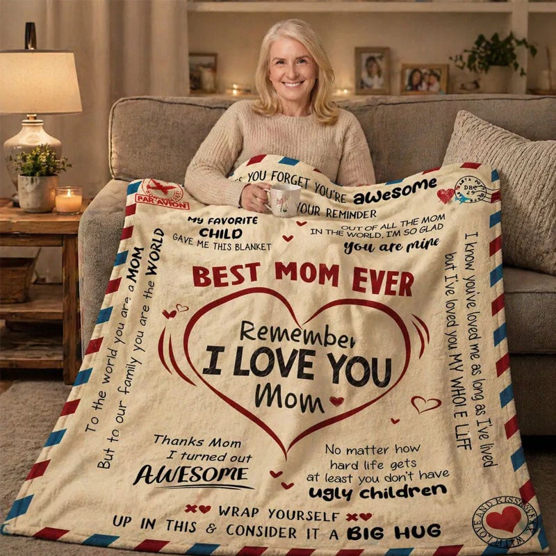 Best Mom Ever Personalized Blanket – Mother’s Day Gift for Mom, Birthday & Anniversary Throw
