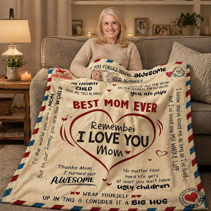 Best Mom Ever Personalized Blanket – Mother’s Day Gift for Mom, Birthday & Anniversary Throw