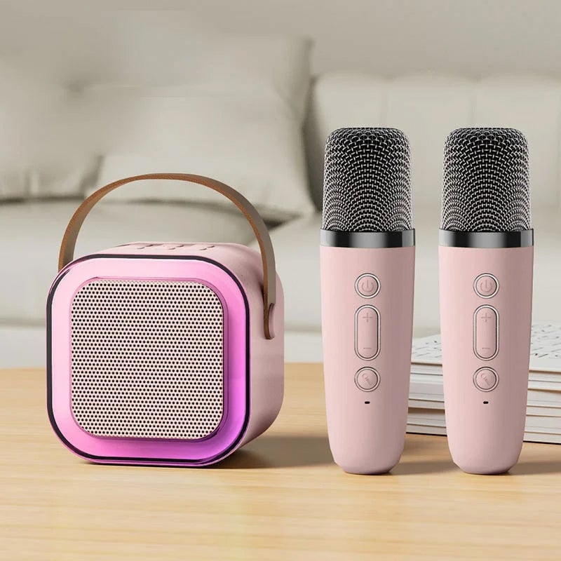Mini Bluetooth Karaoke Speaker with Wireless Microphones