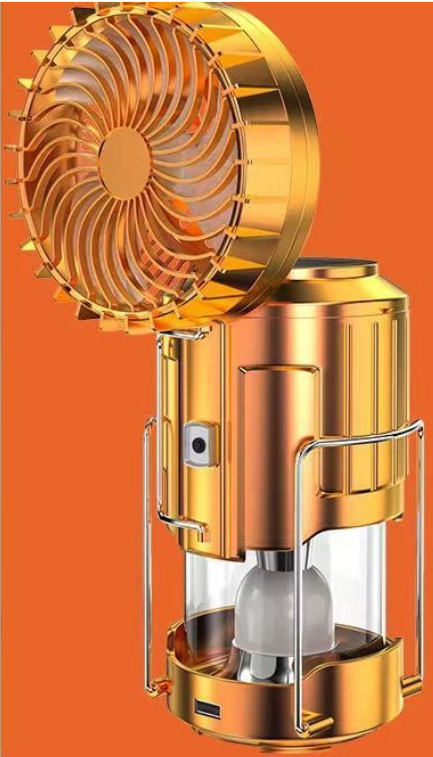 Portable Solar Camping Fan Light, Multi-Function LED Tent Lantern, Emergency Handheld Lamp