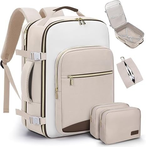 🌍 40-liter airline-approved travel backpack, comes with 3 storage bags, and can replace a 20-inch suitcase. 🛍️