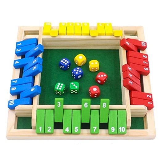 🏆🎁SHUT THE BOX-WOODEN DICE BOARD GAME