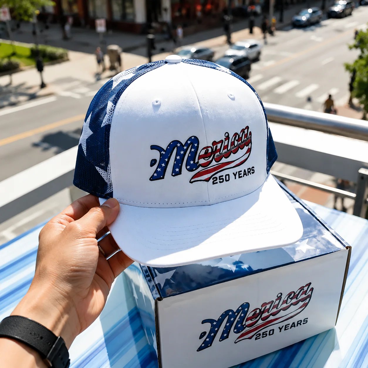 🇺🇸 ’Merica 250 Years Embroidered Mesh Back Trucker Hat