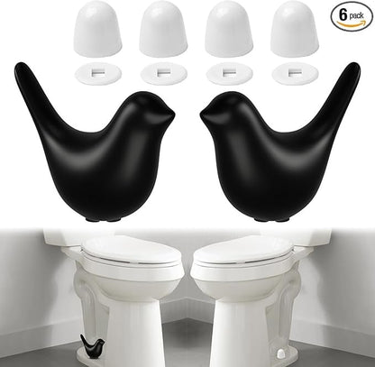2Packs Ceramic Gold Birds Toilet Bolt Caps & 4Packs Universal Toilet Bolt Covers