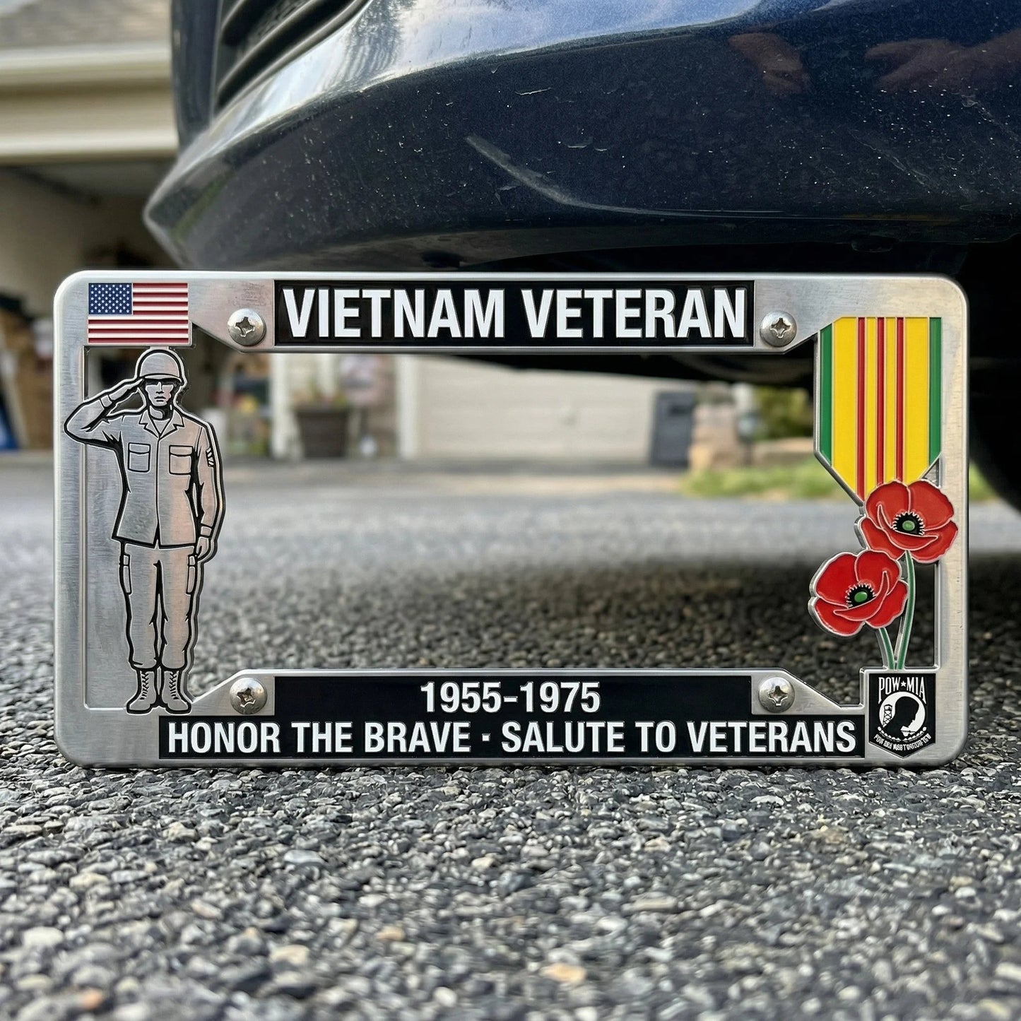 Vietnam Veteran Tribute License Plate Frame | Perfect for Front & Rear Use