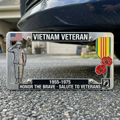 Vietnam Veteran Tribute License Plate Frame | Perfect for Front & Rear Use
