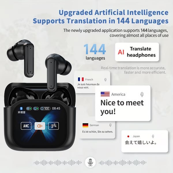 🎧Wireless Bluetooth Translation Earphone With LED display screen(Fit iOS & Android)