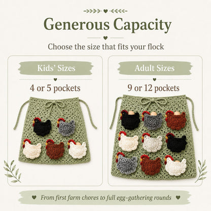 🐔Handmade Crochet Chicken Egg Collecting Apron🥚🎁