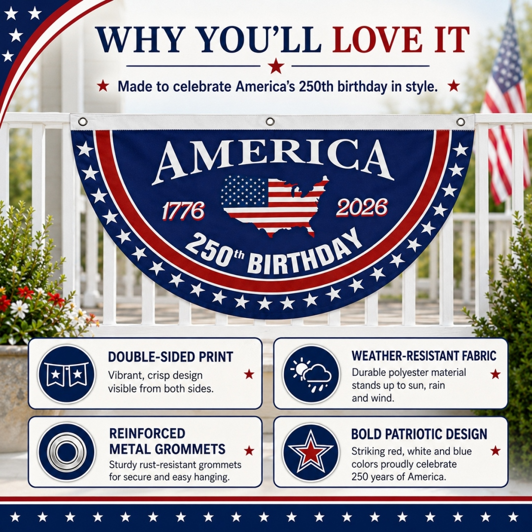 ⭐Veteran Made - USA 250 YEARS COMMEMORATIVE BANNER
