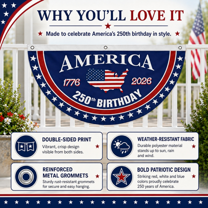 ⭐Veteran Made - USA 250 YEARS COMMEMORATIVE BANNER
