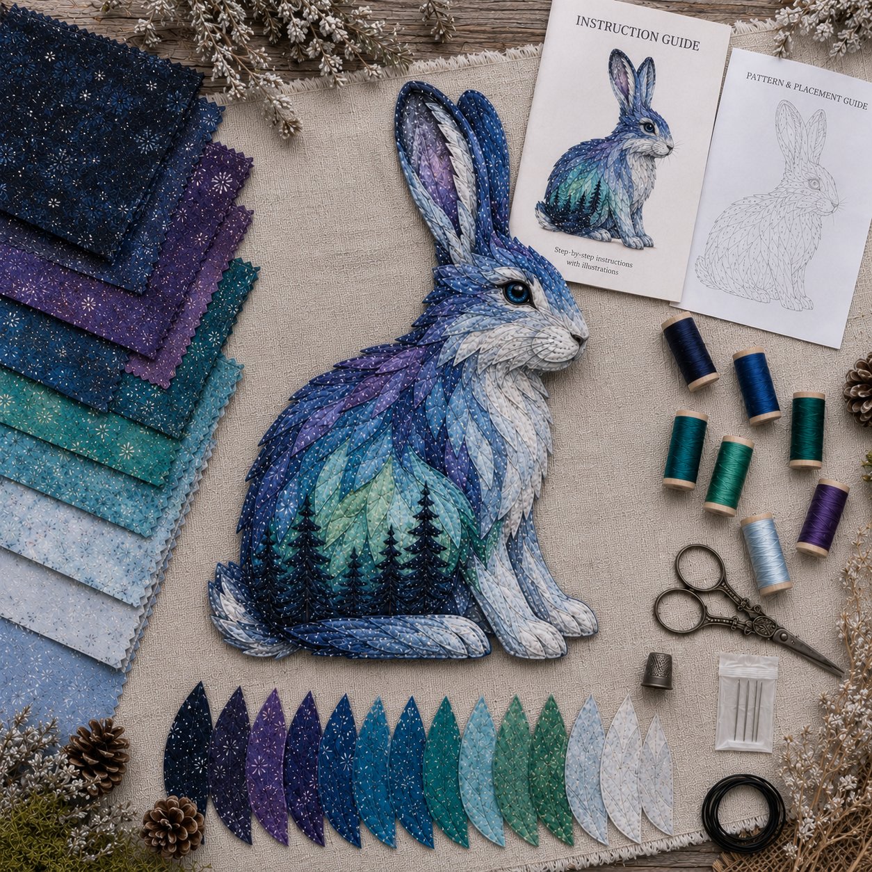 Northern Lights Wildlife DIY Patchwork Kit