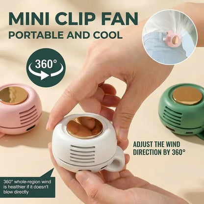 2026 Upgrade Mini Bladeless Fan. Portable, rechargeable, and silent.