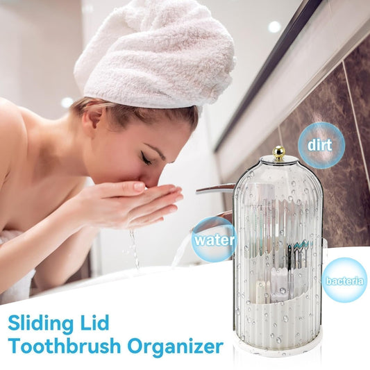 🛁Sliding Lid Toothbrush Organizer✨