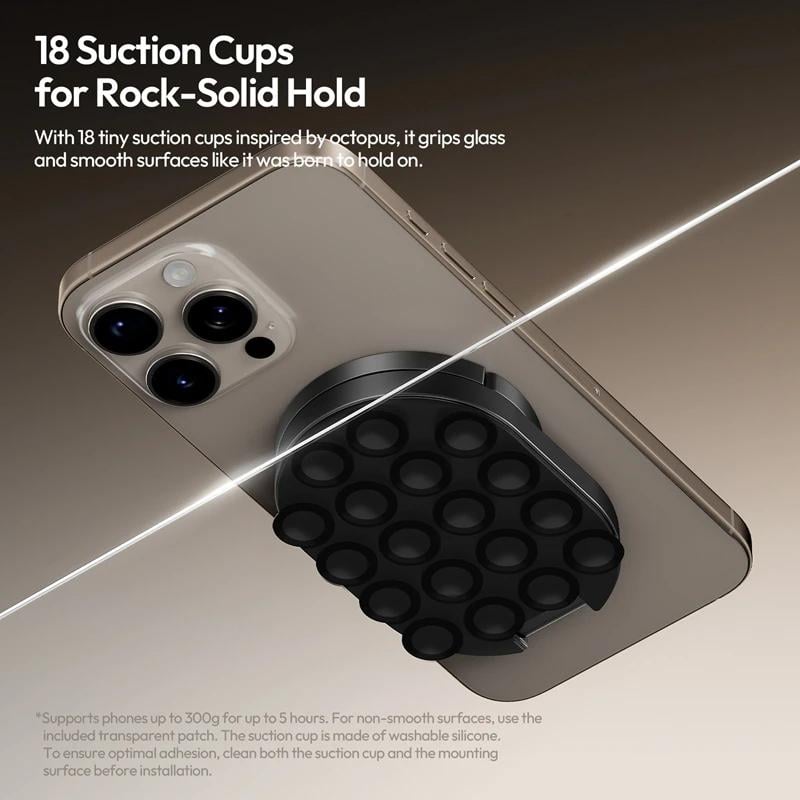📱3-in-1 Magnetic Phone Mount | 18 Suction Cups, 360° Rotation, Desktop & Wall Holder for iPhone 17/16/15/14