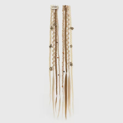 🔥🆕 2026 Boho Dreadlock Clip-In Hair Extensions 🌿 – 20" Braided Hair with Beads & Charms(✨2Pcs)