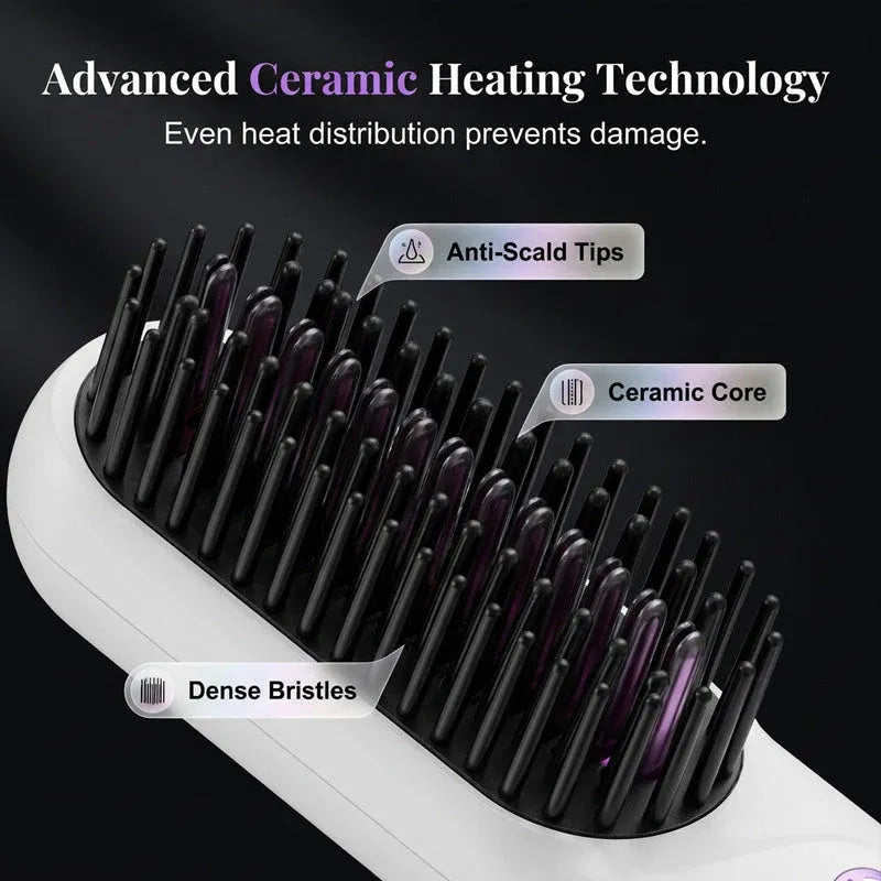 🔥Limited-time offer- 49% OFF🔥Cordless Ceramic Hair Straightener Brush