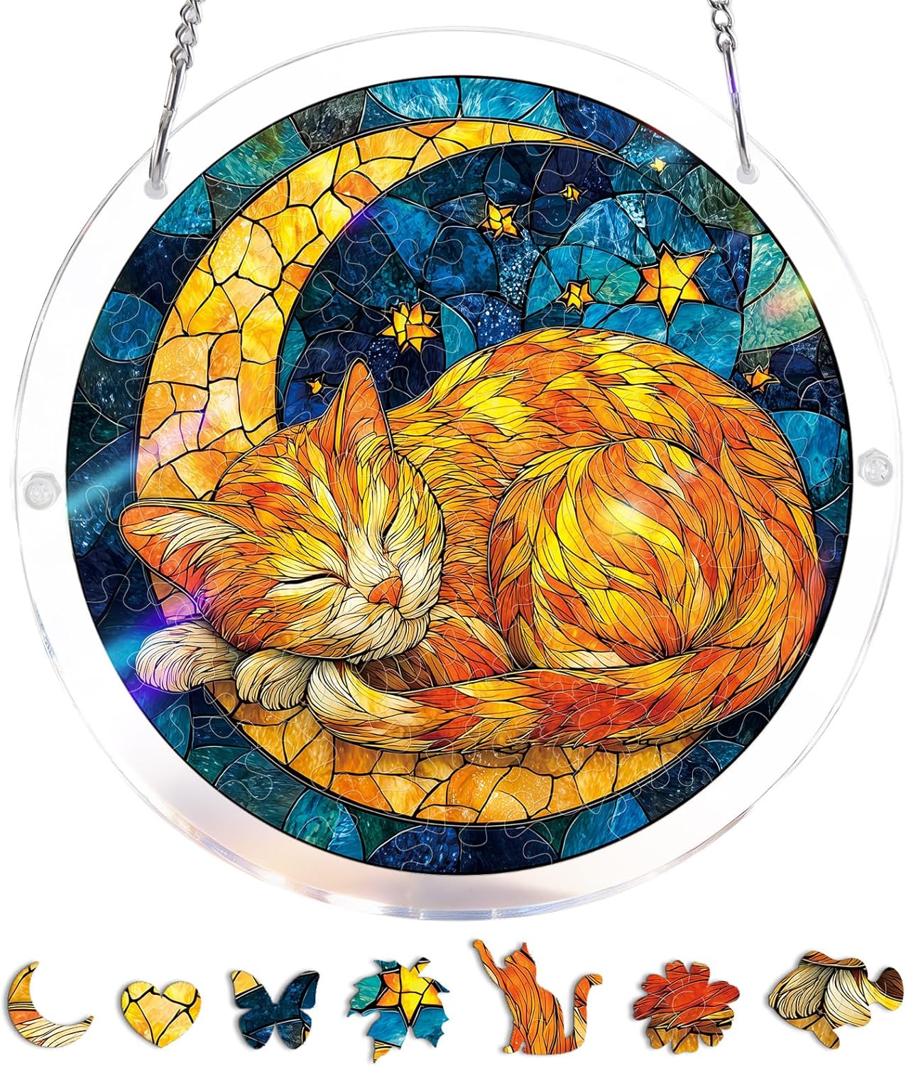 🧩Acrylic Jigsaw Puzzle Suncatcher - Glowing Feather Haven