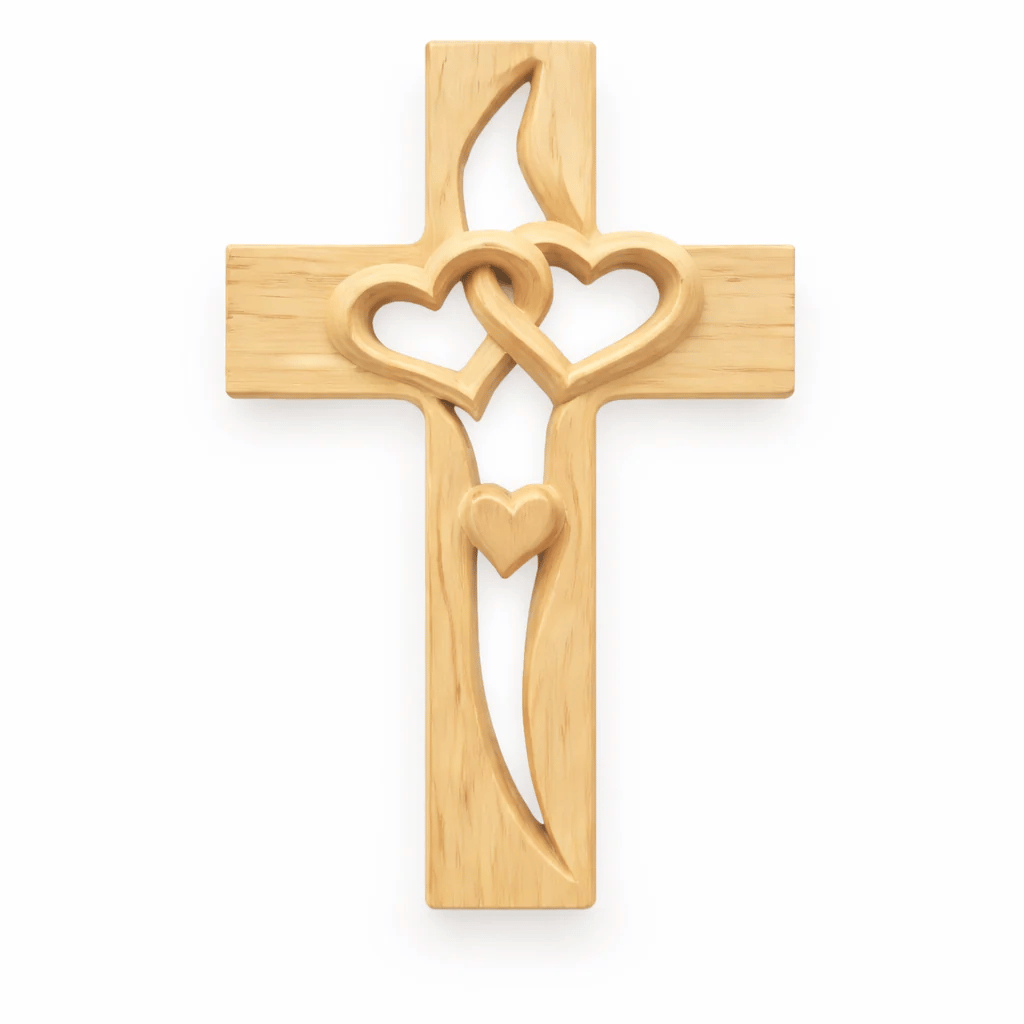✝️Handcrafted Two Heart Cross