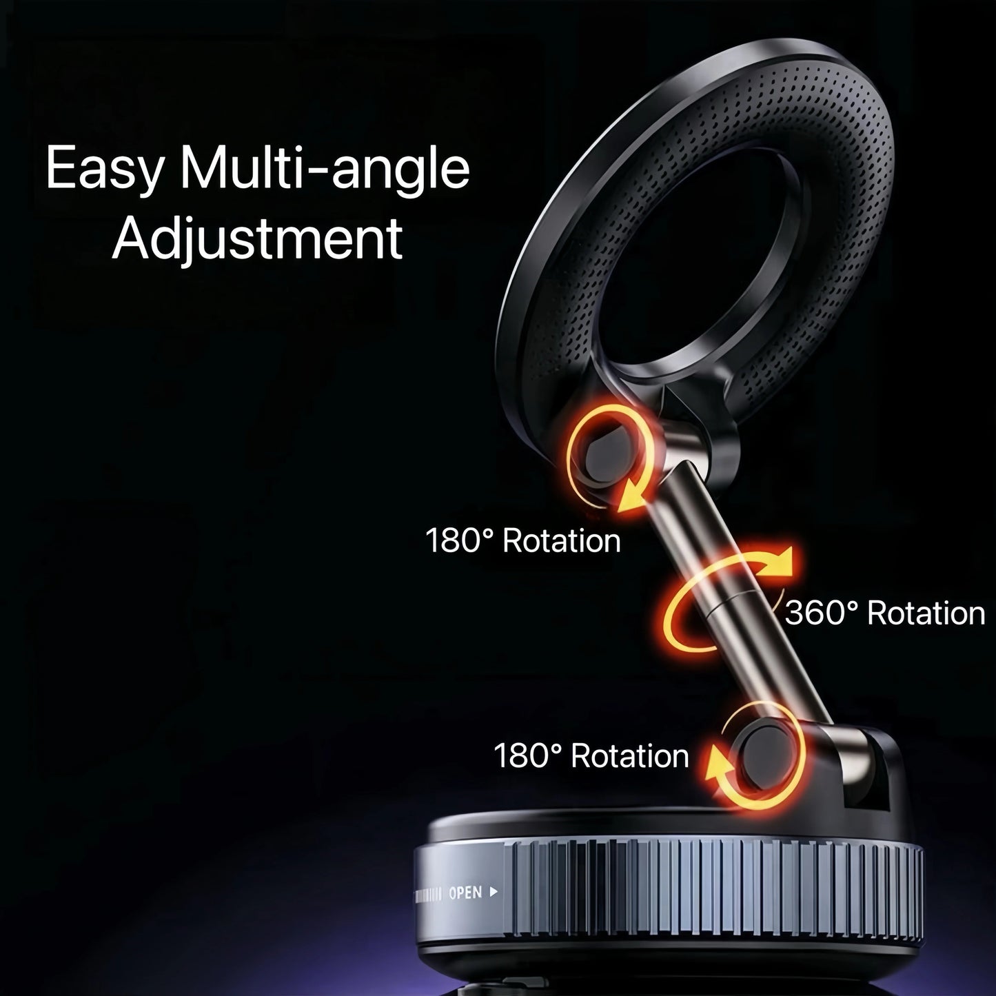 Twist-Lock Magnetic Phone Mount – Strong Suction 360° Adjustable Multi-Surface Holder