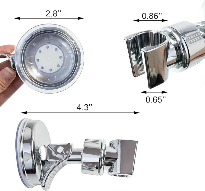 2pcs Adjustable Shower Head Holders Removable Suction Cup Shower Head Bracket No Drill Shower Head Bracket