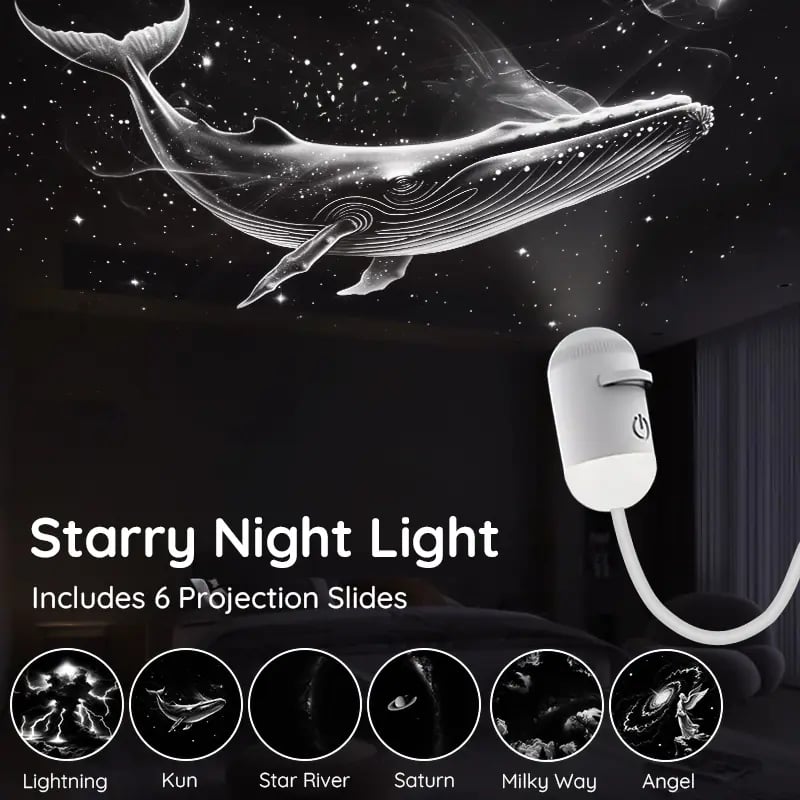 6-in-1 Adjustable Kids Galaxy Star Projector Night Light with Timer