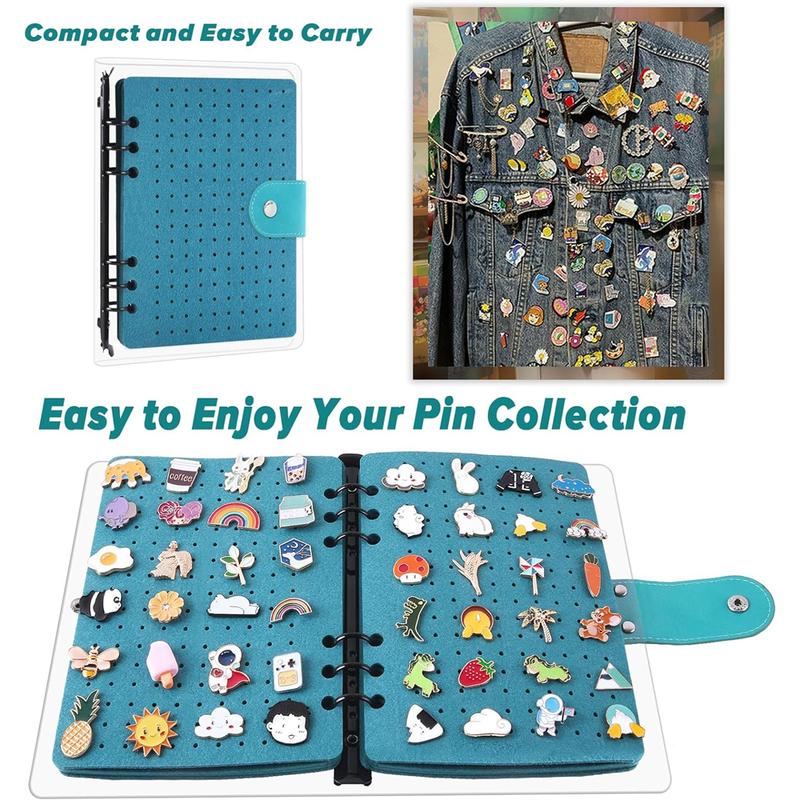 📌8 Pages Clear Felt Pin Display Book