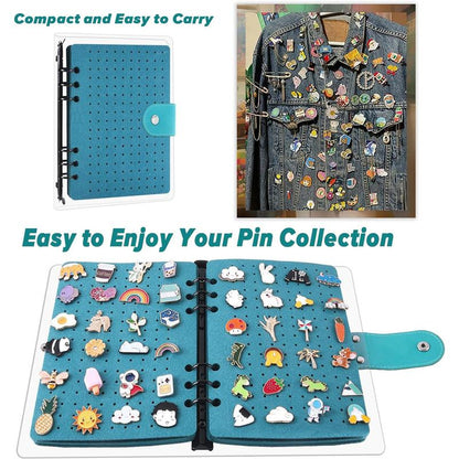 📌8 Pages Clear Felt Pin Display Book